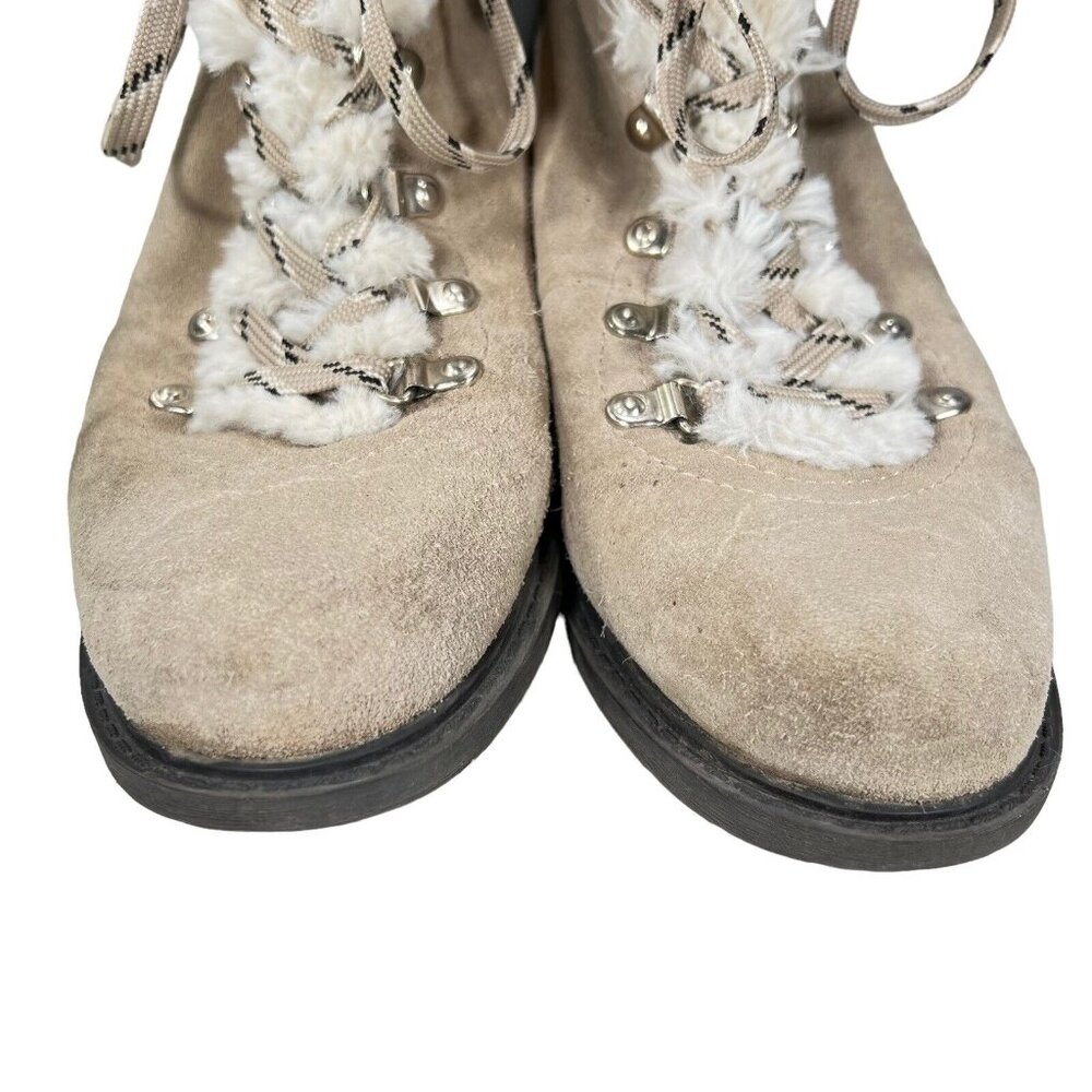 Sam Edelman Ankle Boots Darrah 2 Sherpa Combat Hiker Sz 10 Tan Suede Lace Up - Picture 3 of 13